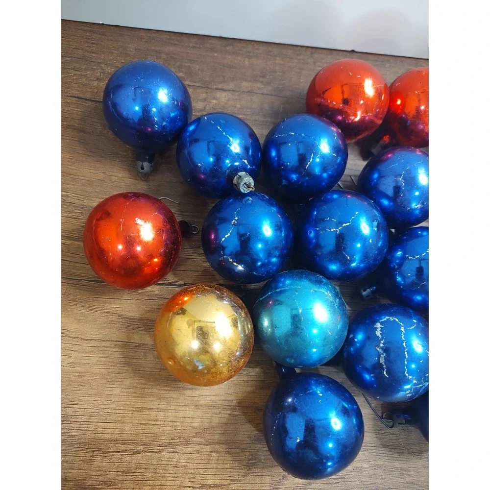 Vintage Mercury Glass Ball Christmas Ornaments 1 25